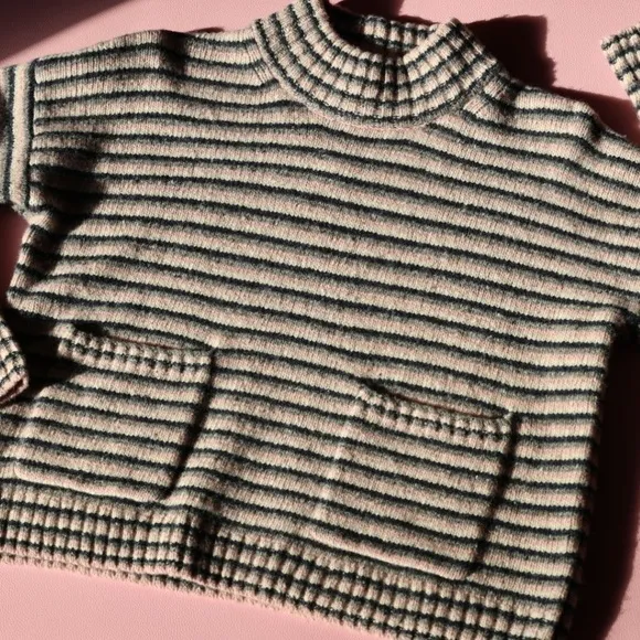 🅽🅴🆆 𝓜𝓪𝓭𝓮𝔀𝓮𝓵𝓵 merino wool fair trade pocket stripe sweater, XXS
