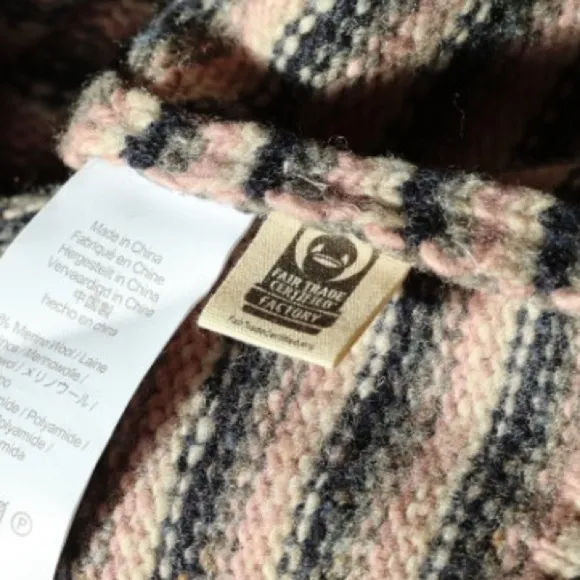 🅽🅴🆆 𝓜𝓪𝓭𝓮𝔀𝓮𝓵𝓵 merino wool fair trade pocket stripe sweater, XXS