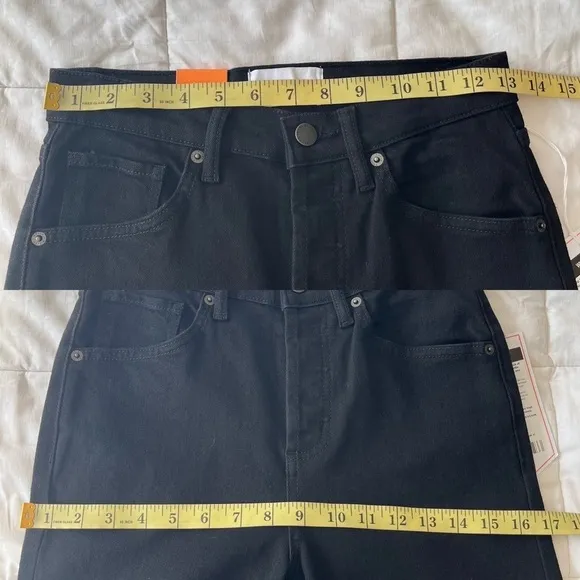 🚓 NWT Du/er Midweight Performance Denim High Rise Taper 90s Jean Black 25W 31L