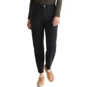 🚓 NWT Du/er Midweight Performance Denim High Rise Taper 90s Jean Black 25W 31L