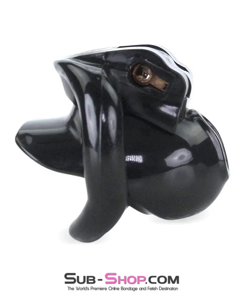 0643M      Defiant Mini Black Locking Chastity Cock Cage