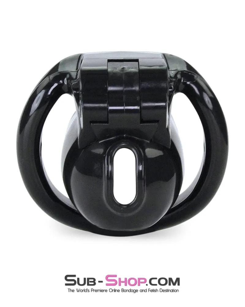 0643M      Defiant Mini Black Locking Chastity Cock Cage