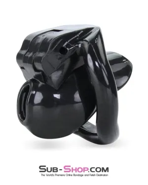 0643M      Defiant Mini Black Locking Chastity Cock Cage