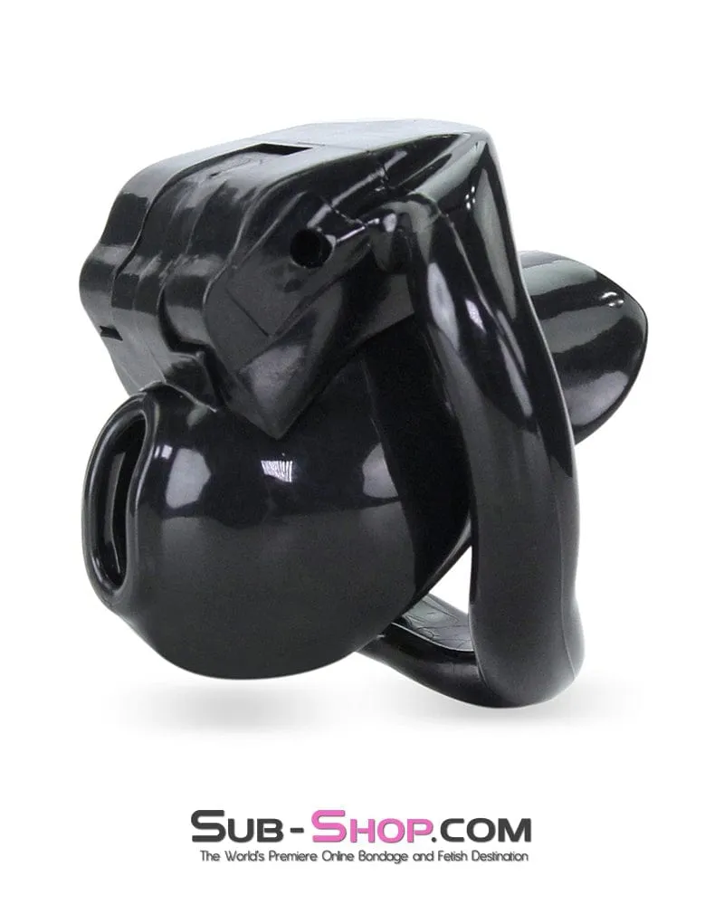 0643M-SIS      Defiant Mini Black Locking Prissy Sissy Chastity Cock Cage