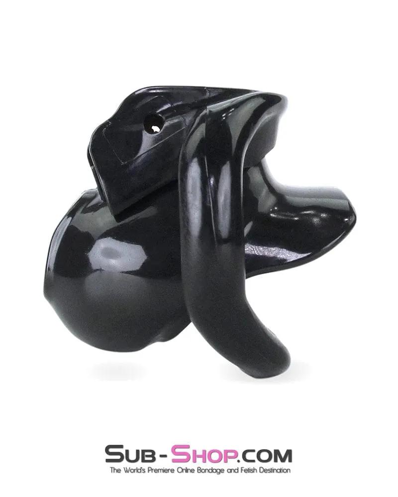 0643M-SIS      Defiant Mini Black Locking Prissy Sissy Chastity Cock Cage