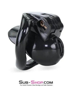 0643M-SIS      Defiant Mini Black Locking Prissy Sissy Chastity Cock Cage