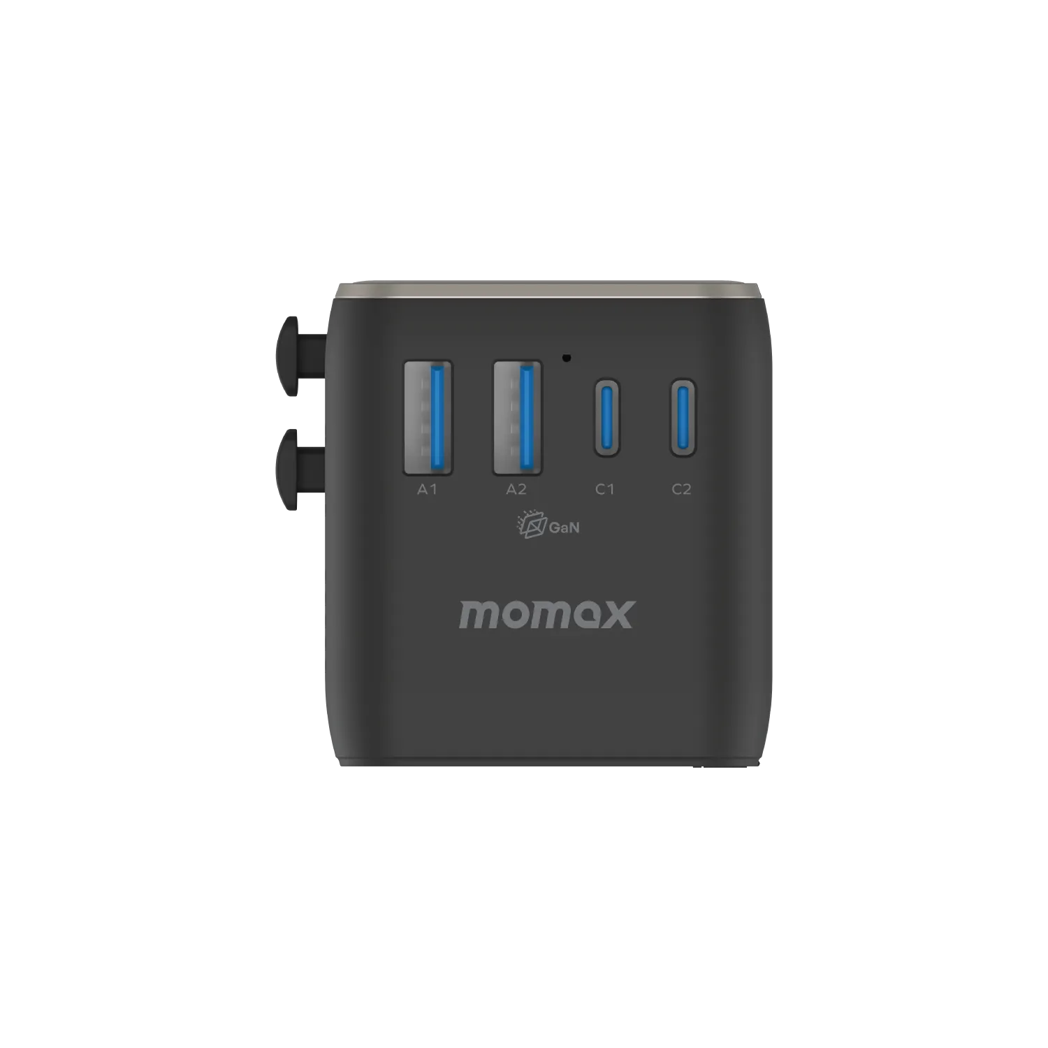 1-World²⁺ 4-Port Mini Universal Travel GaN Charger with Built-In Retractable Cable 100W with Dual AC