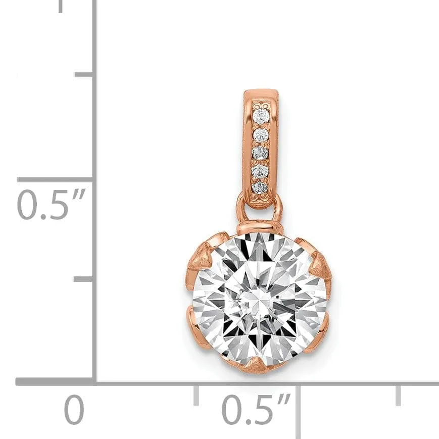 10K Rose Gold Tiara Collection C.Z Pendant