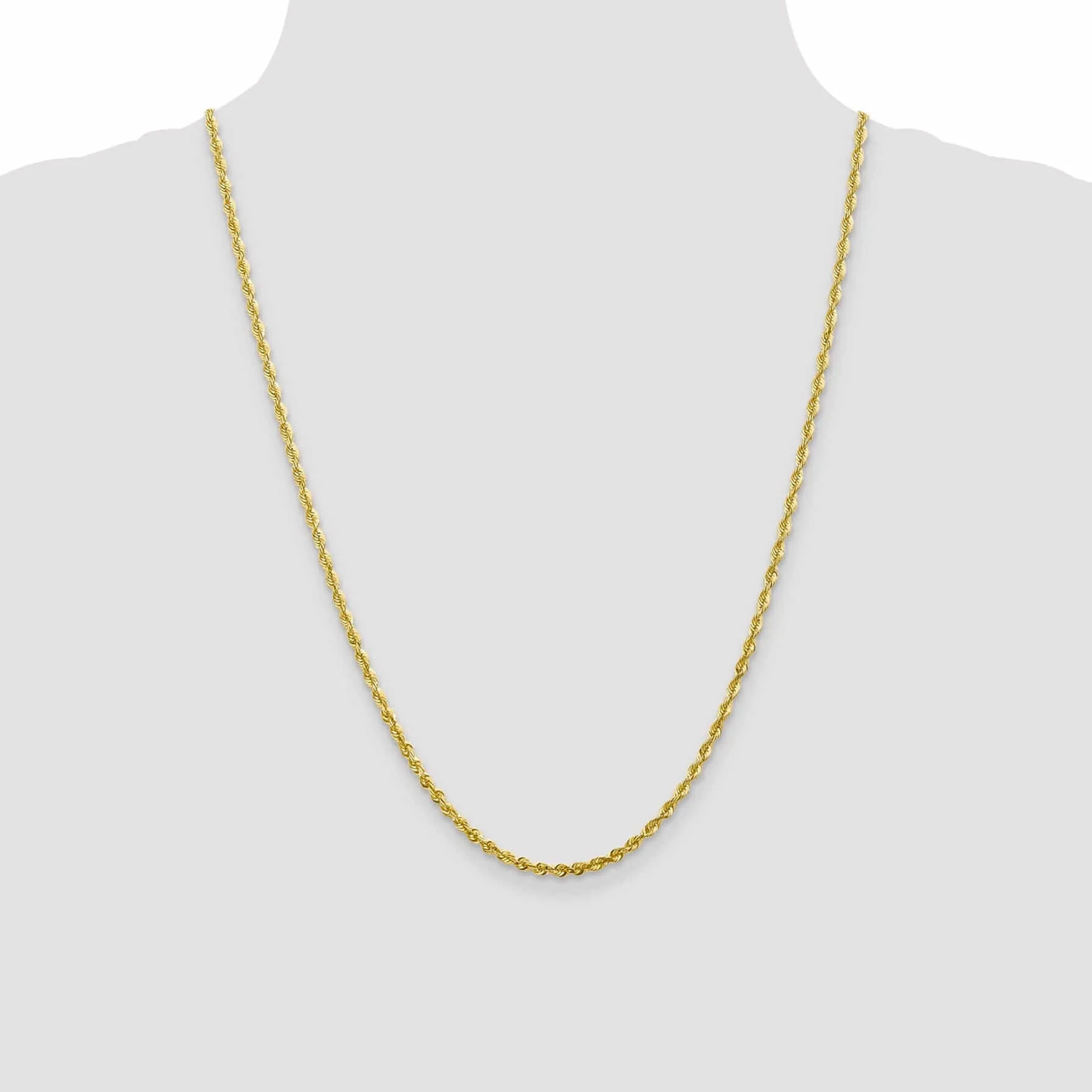 10k Yellow Gold 2.8m DC Lightweight Rope Chain