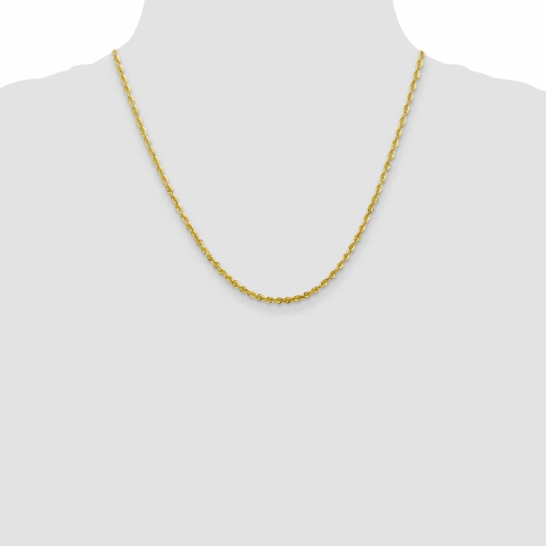 10k Yellow Gold 2.8m DC Lightweight Rope Chain