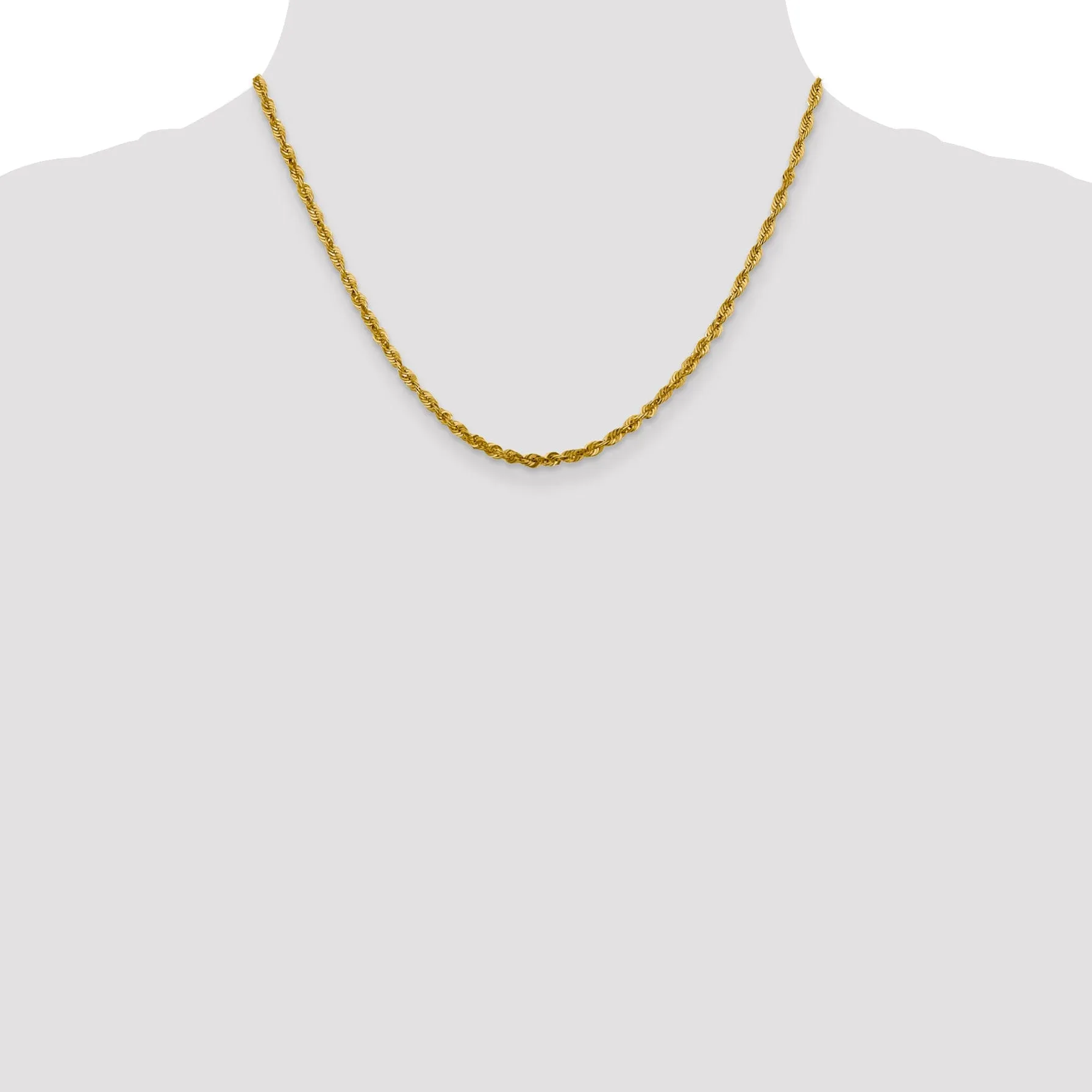 10k Yellow Gold 3.0m D.C Lightweight Rope Chain