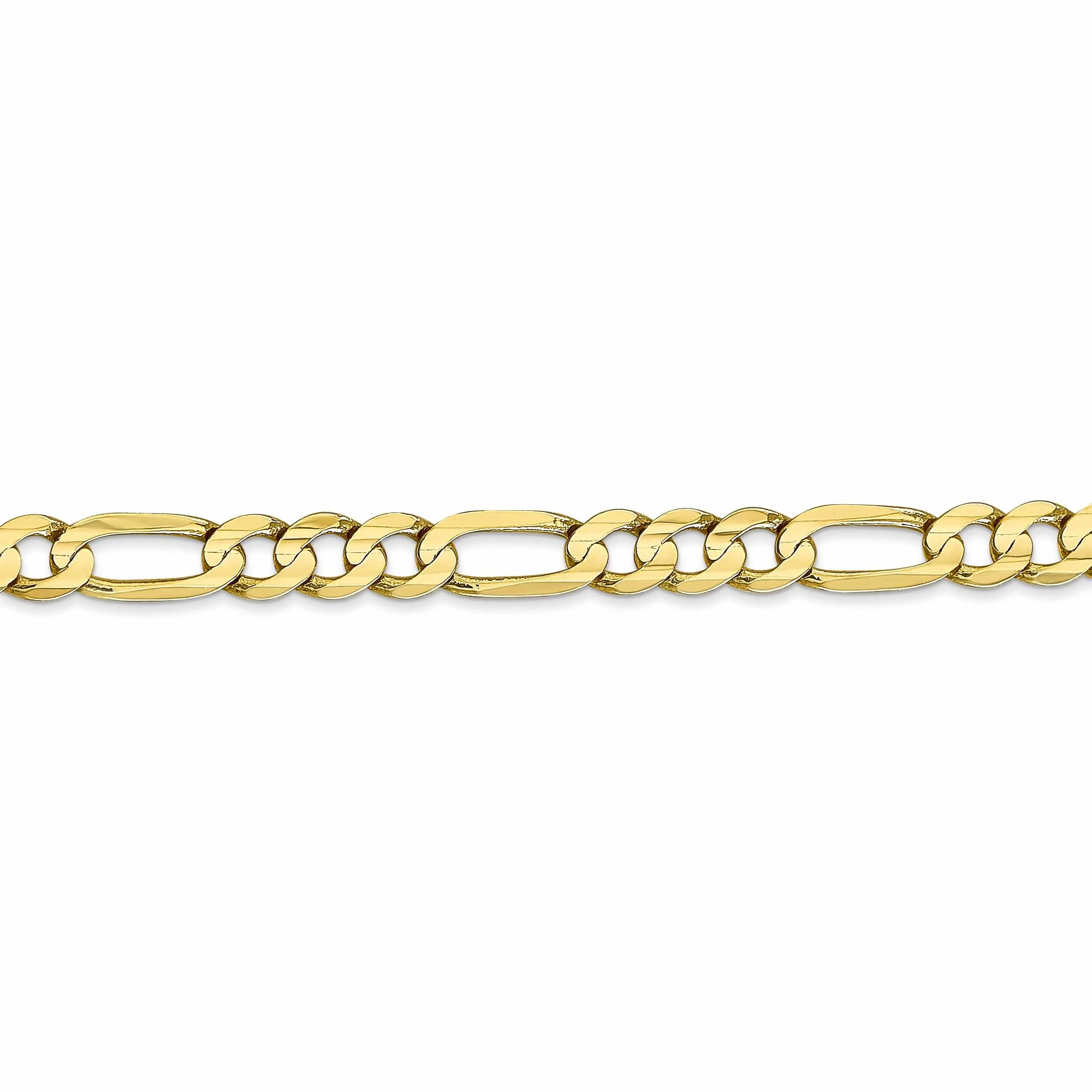 10k Yellow Gold Light Figaro Chain 5.25MM