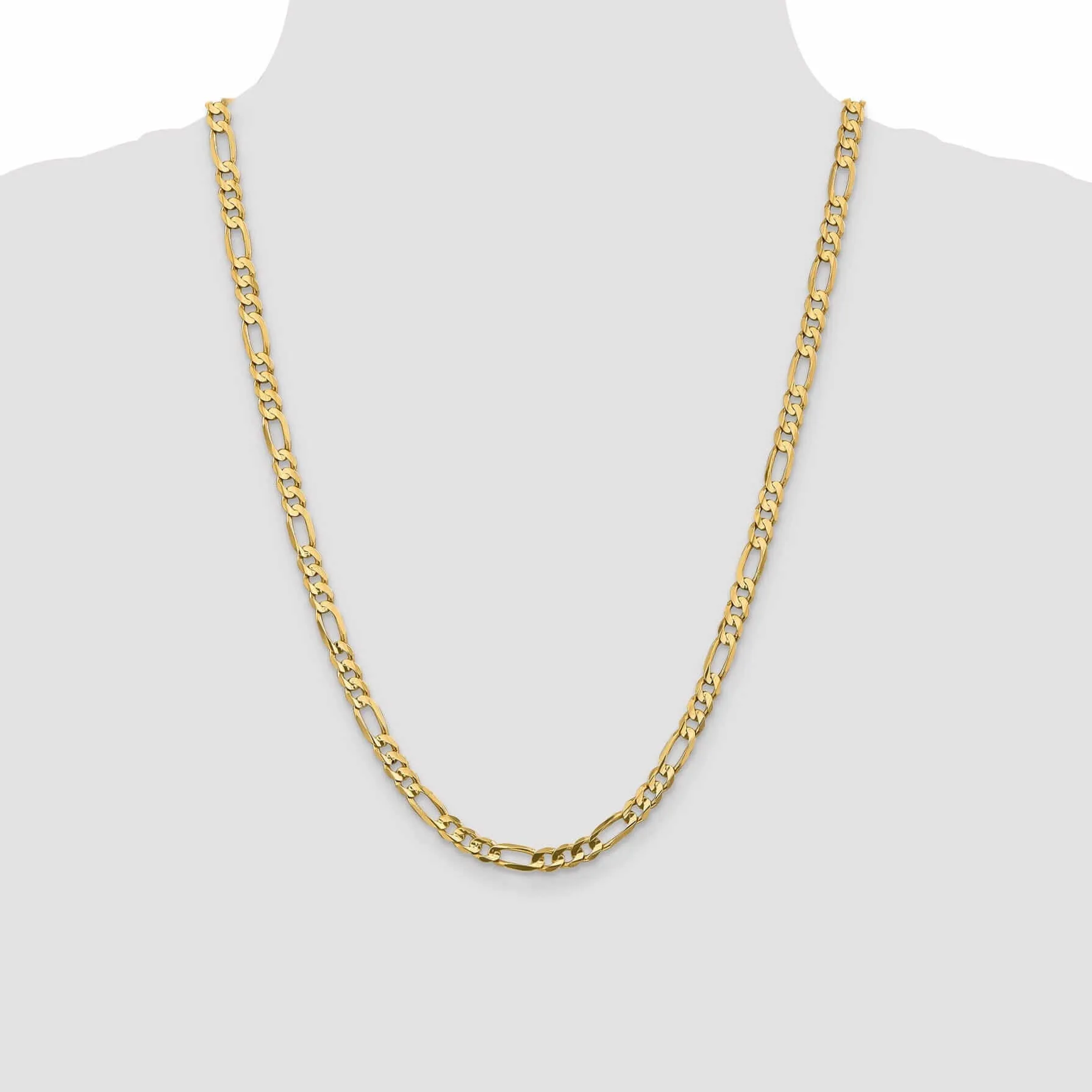 10k Yellow Gold Light Figaro Chain 5.25MM