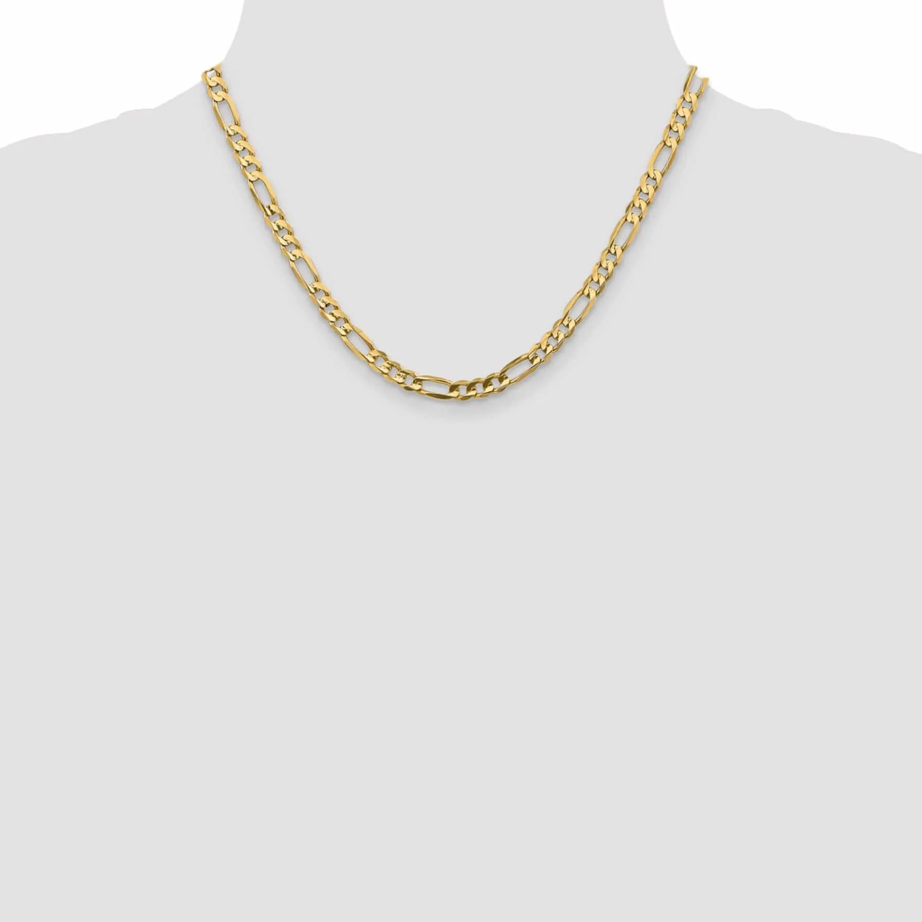 10k Yellow Gold Light Figaro Chain 5.25MM