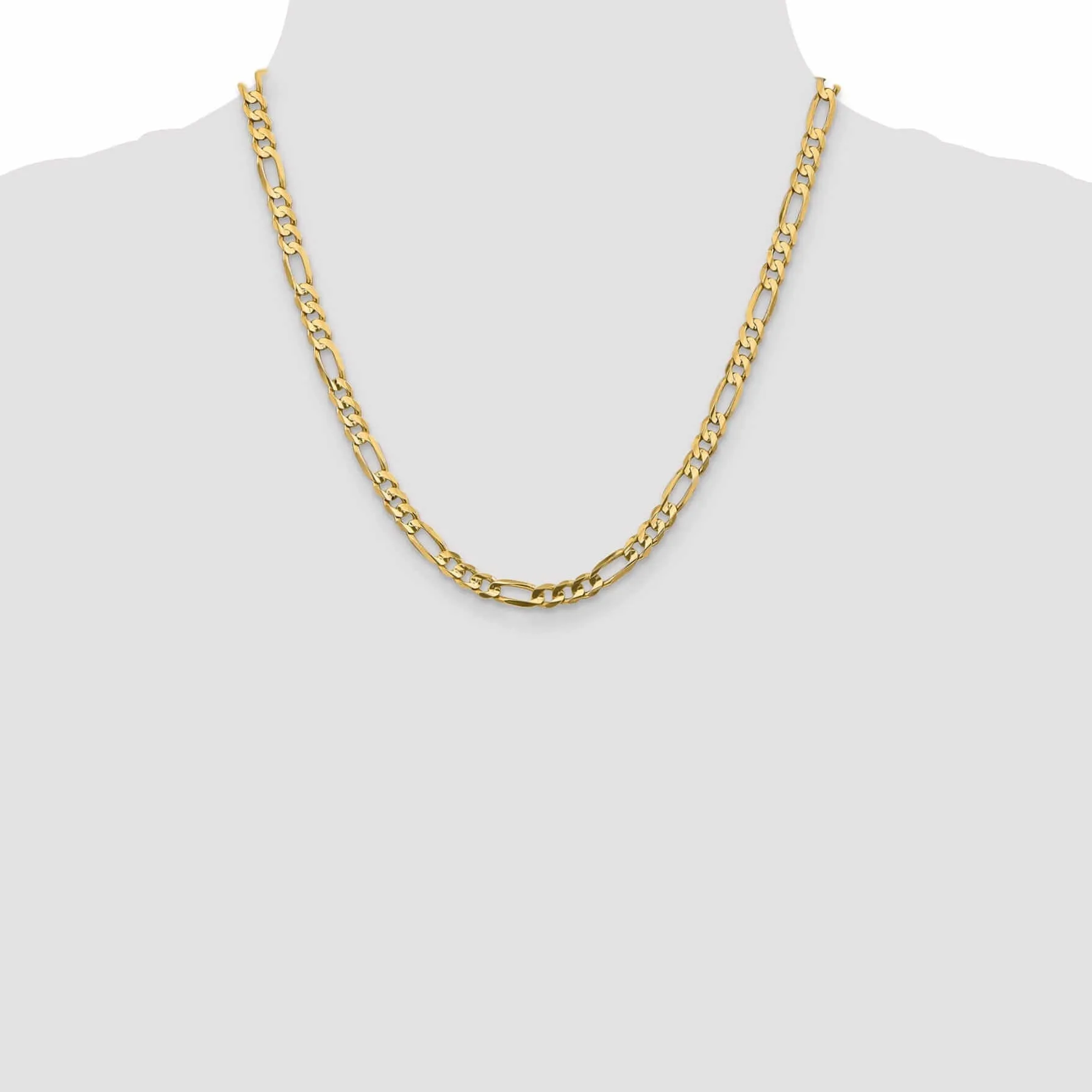 10k Yellow Gold Light Figaro Chain 5.25MM