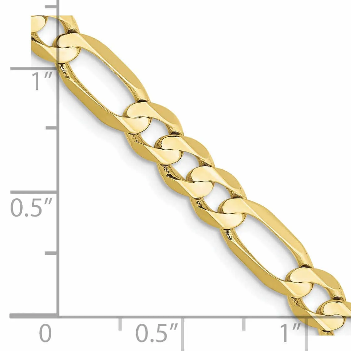 10k Yellow Gold Light Figaro Chain 5.25MM