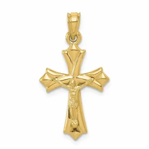 10k Yellow Gold Reversible Crucifix Cross Charm