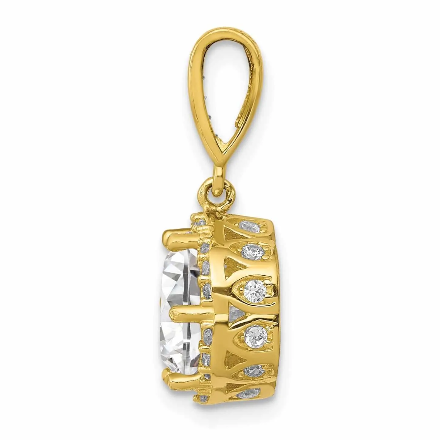 10K Yellow Gold Tiara Collection C.Z Pendant