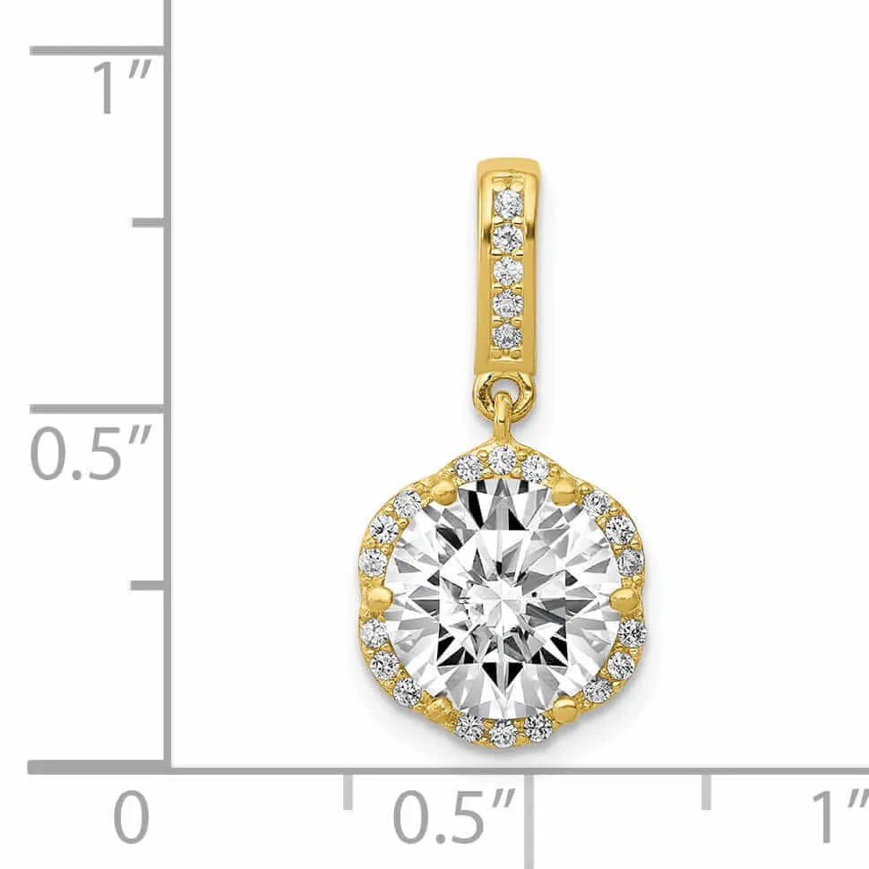 10K Yellow Gold Tiara Collection C.Z Pendant