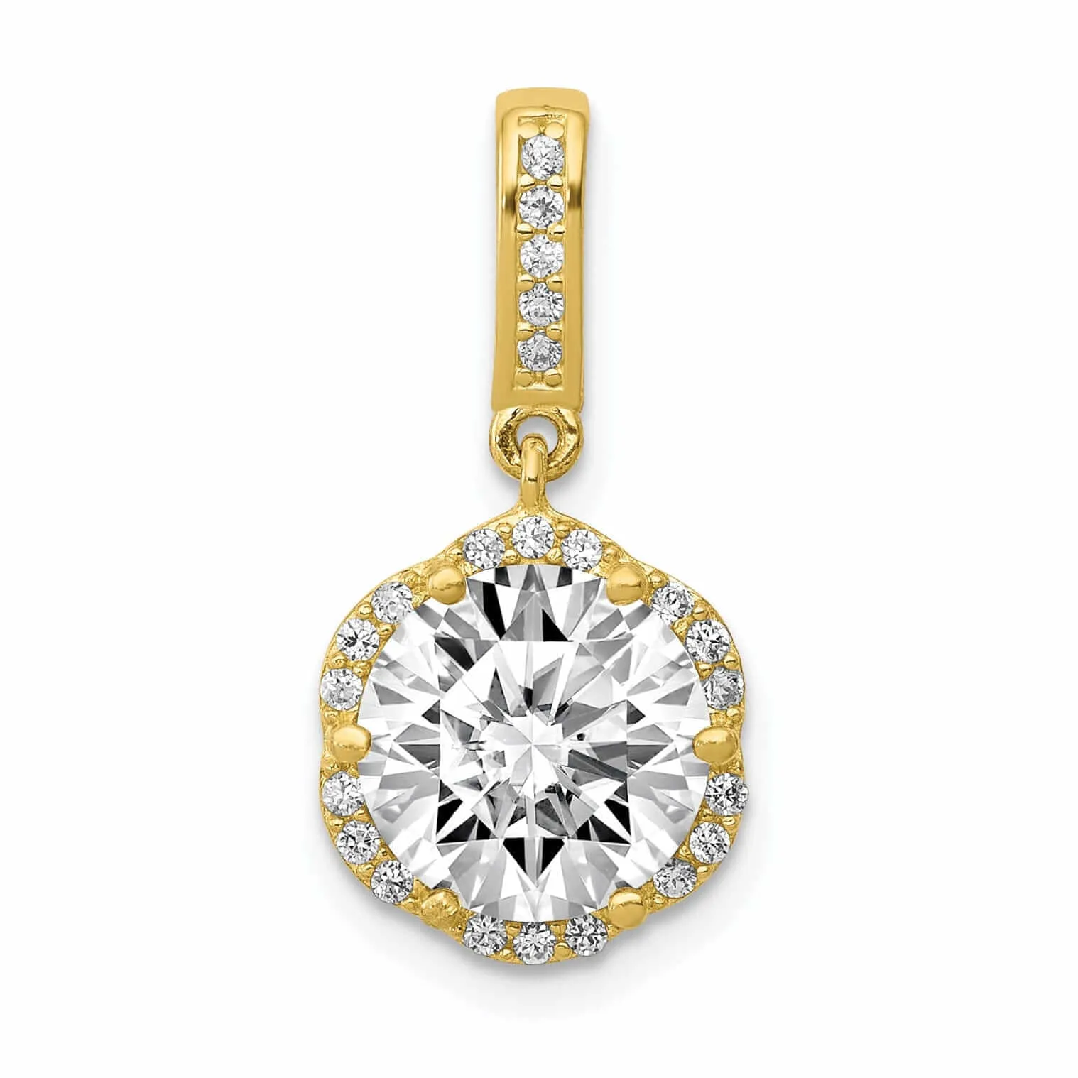 10K Yellow Gold Tiara Collection C.Z Pendant