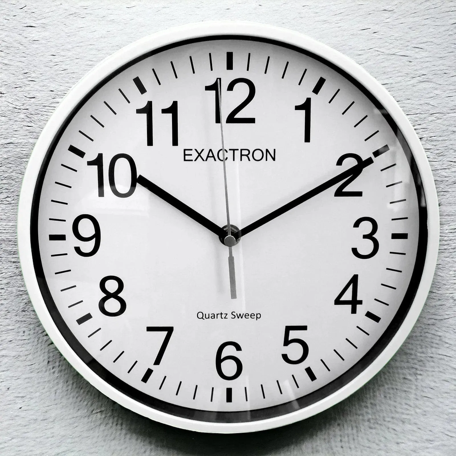 10" Round White Wall Clock Quartz Silent Sweep Non Ticking Movement