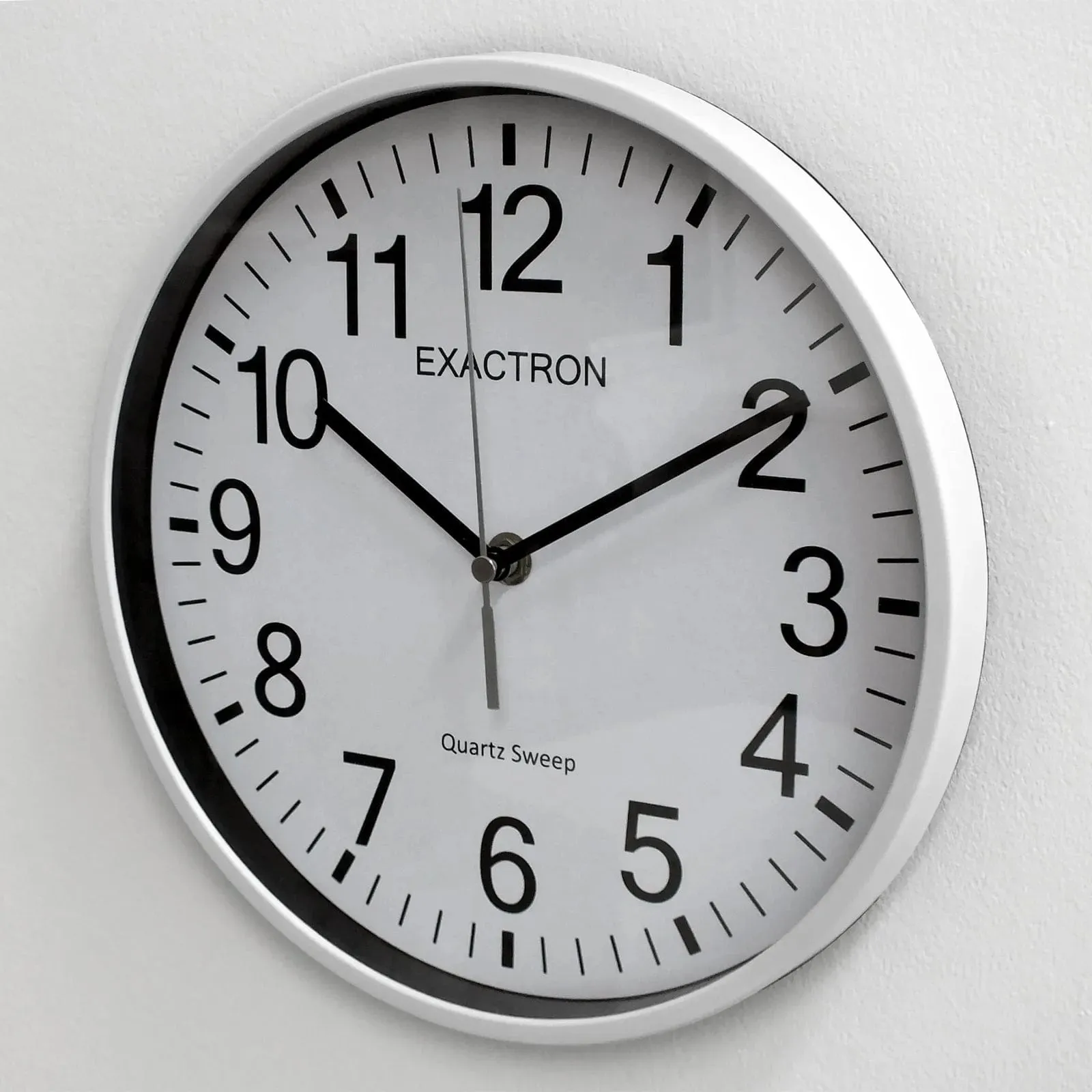 10" Round White Wall Clock Quartz Silent Sweep Non Ticking Movement