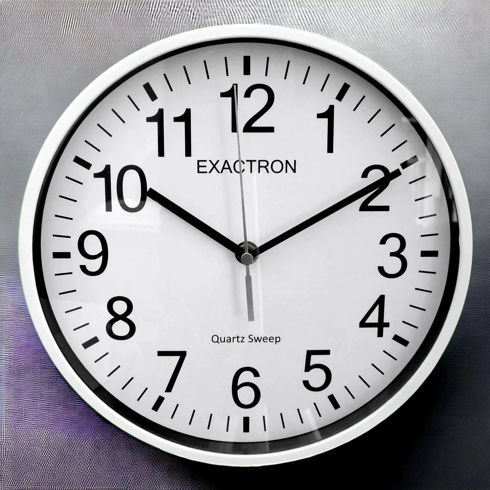 10" Round White Wall Clock Quartz Silent Sweep Non Ticking Movement