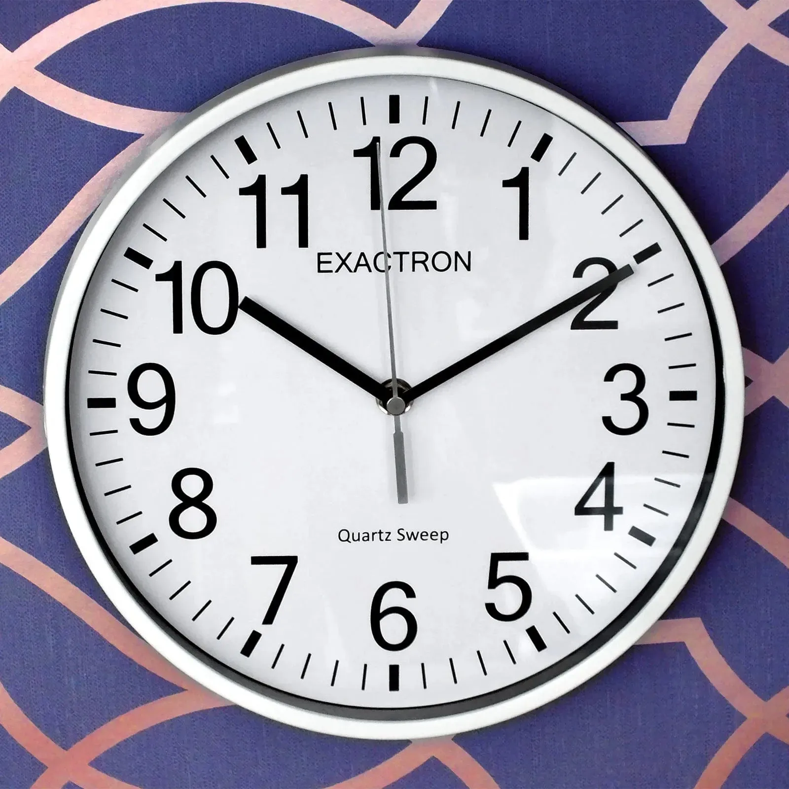 10" Round White Wall Clock Quartz Silent Sweep Non Ticking Movement