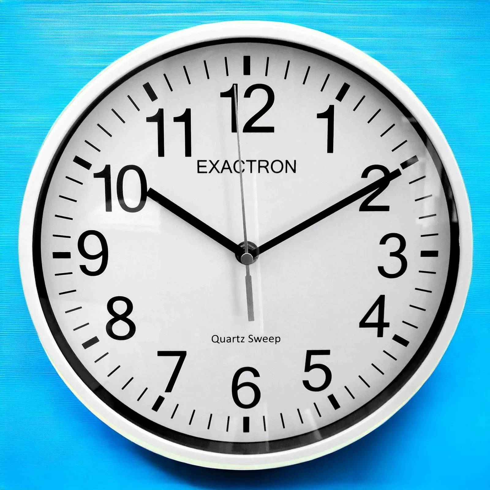 10" Round White Wall Clock Quartz Silent Sweep Non Ticking Movement