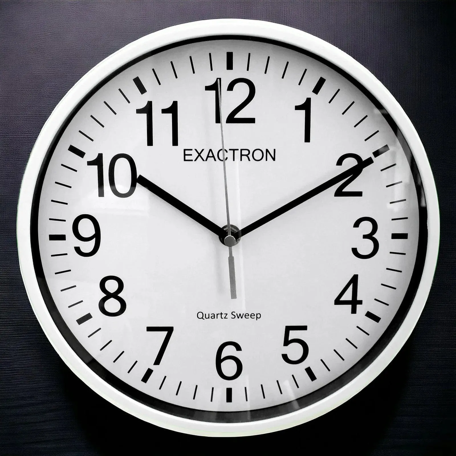 10" Round White Wall Clock Quartz Silent Sweep Non Ticking Movement