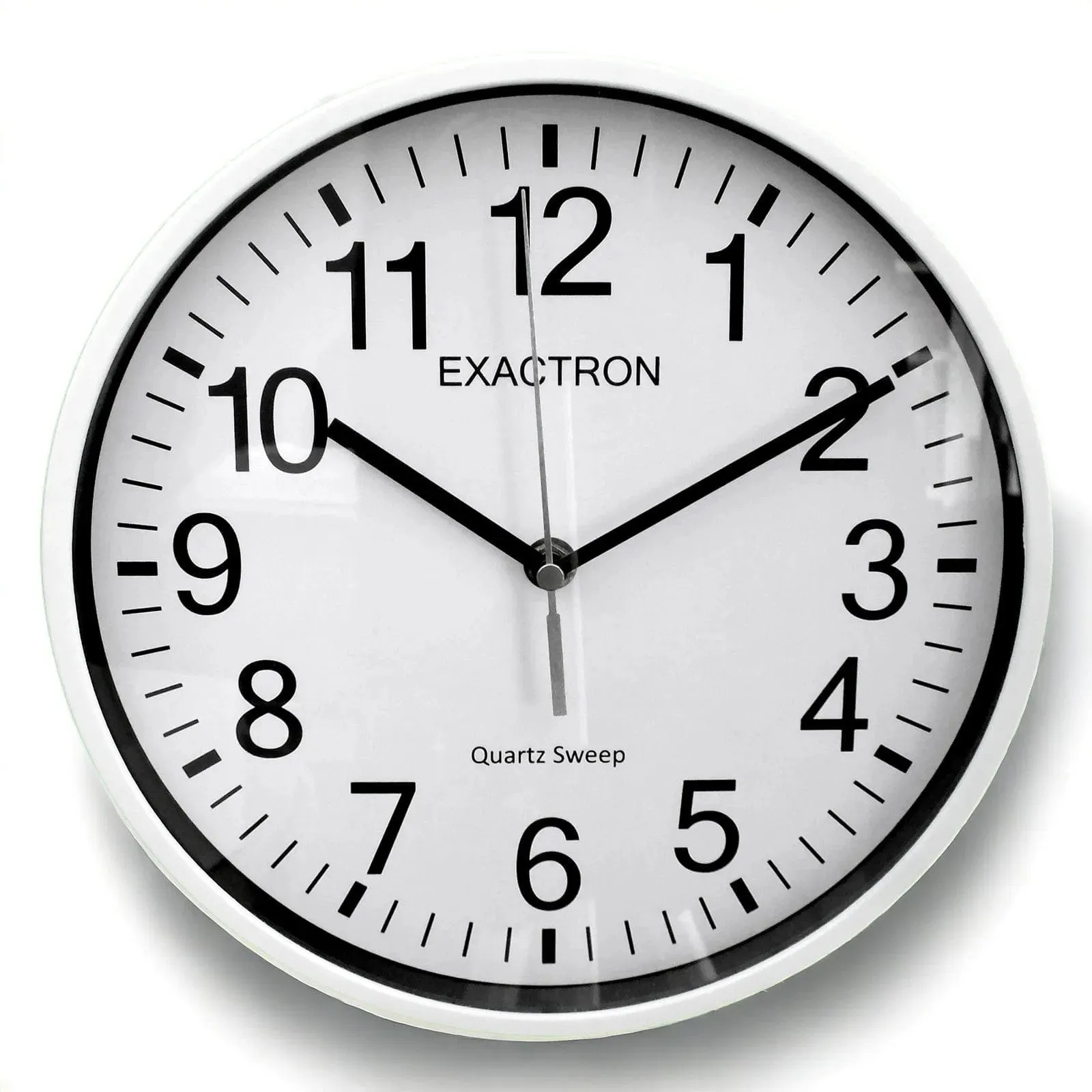 10" Round White Wall Clock Quartz Silent Sweep Non Ticking Movement