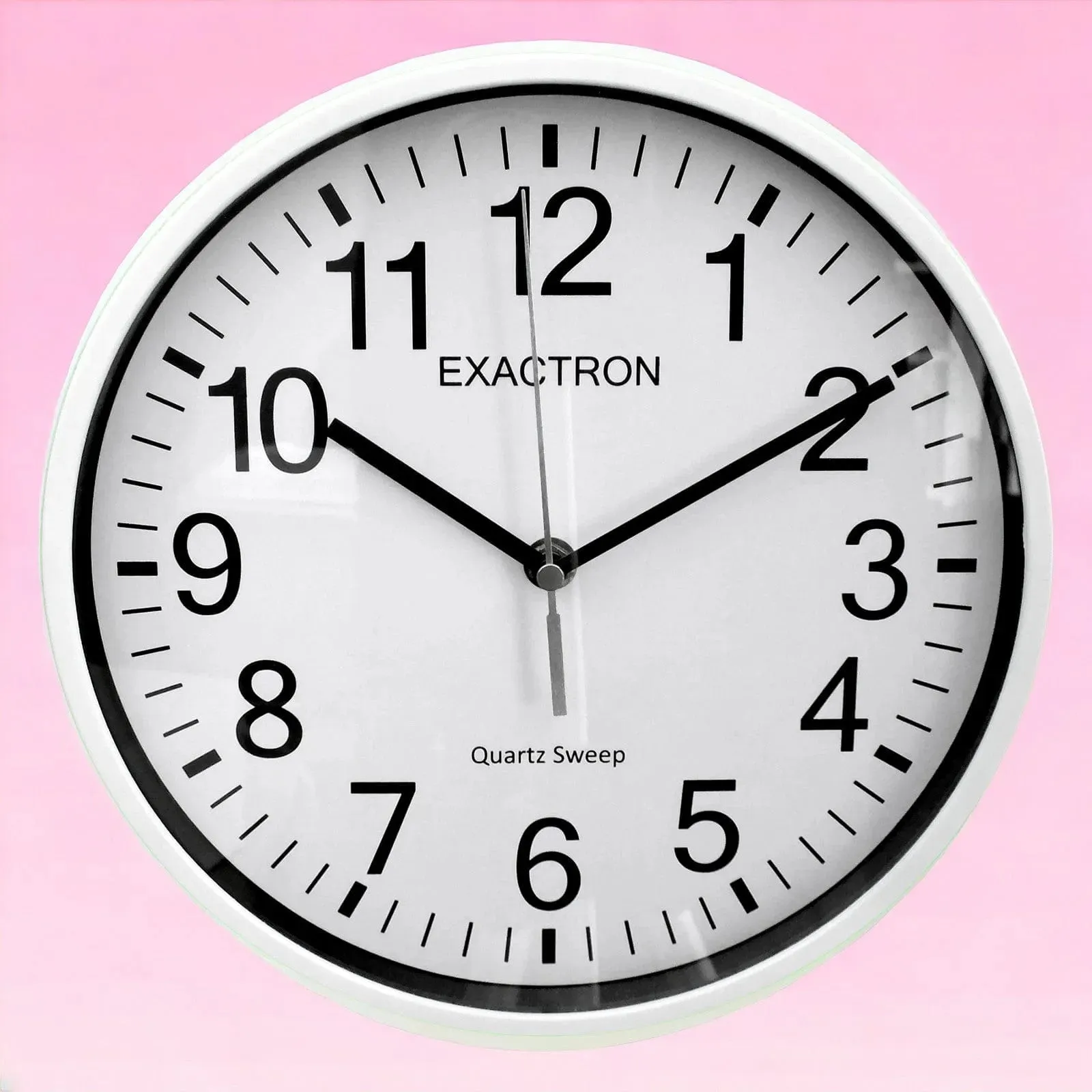 10" Round White Wall Clock Quartz Silent Sweep Non Ticking Movement