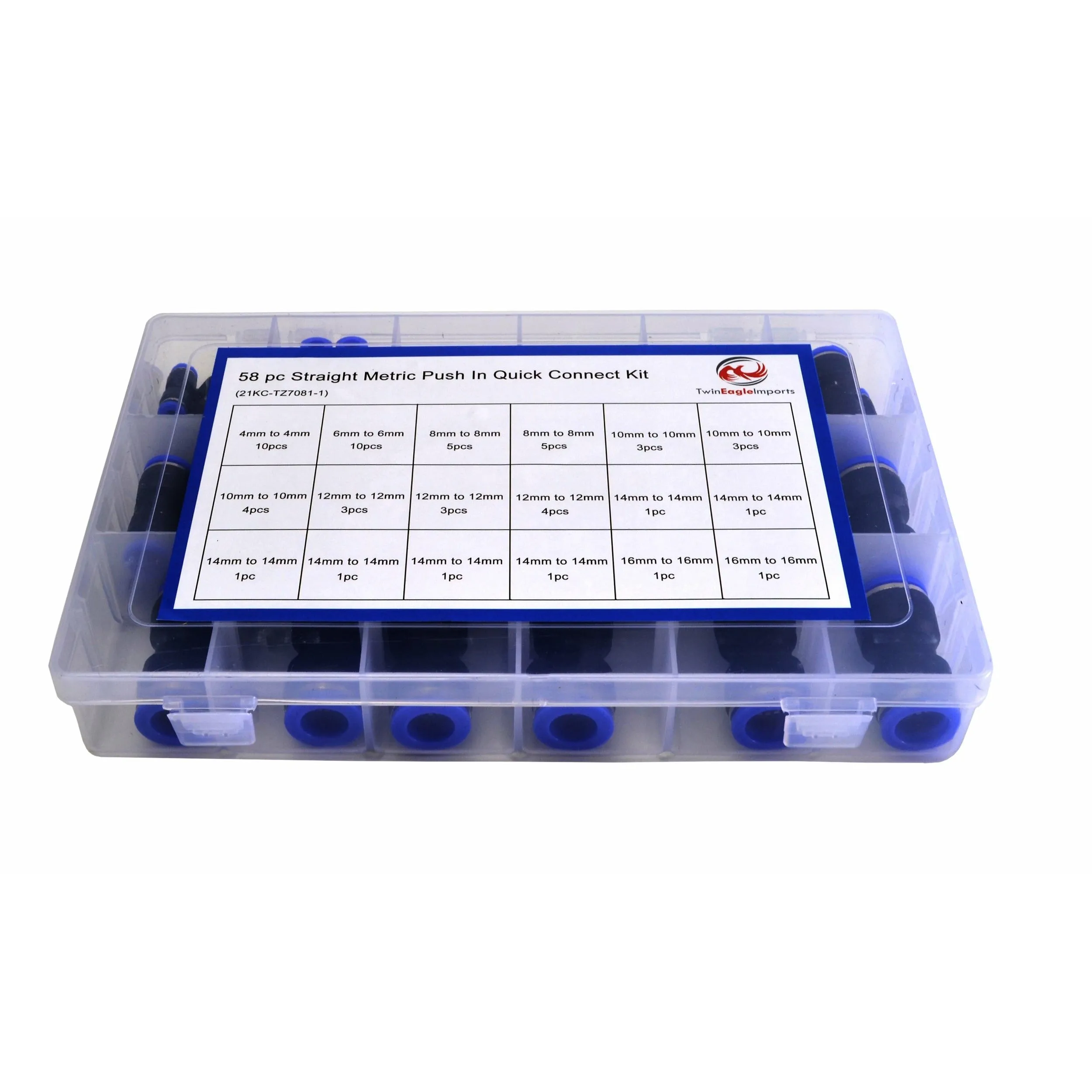 118pc Pneumatic Push in Air Line Hose Joiner Grab Kits Assortmentt