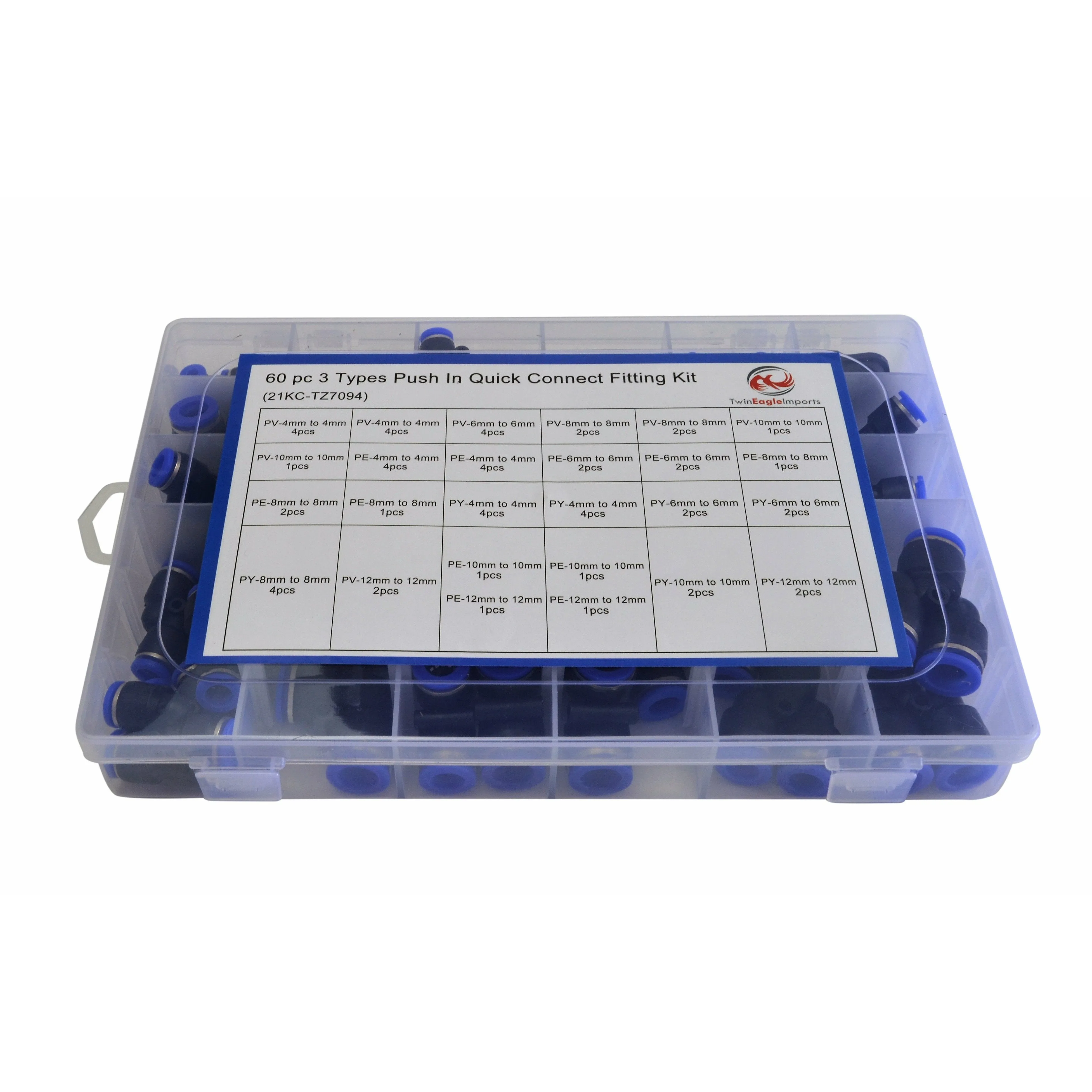 118pc Pneumatic Push in Air Line Hose Joiner Grab Kits Assortmentt