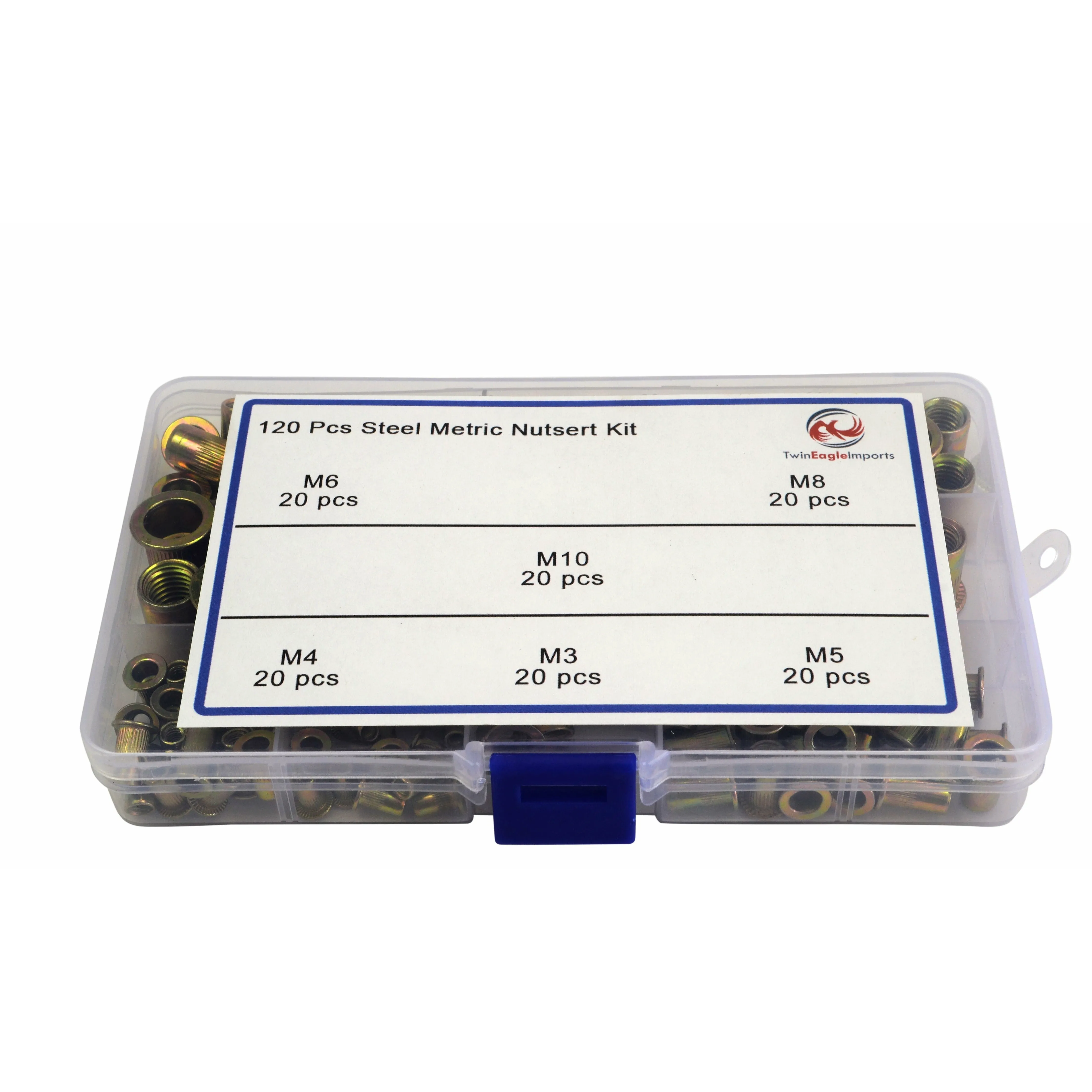 120pc Imperial Steel and 120pc Metric Steel Nutserts  Grab Kit
