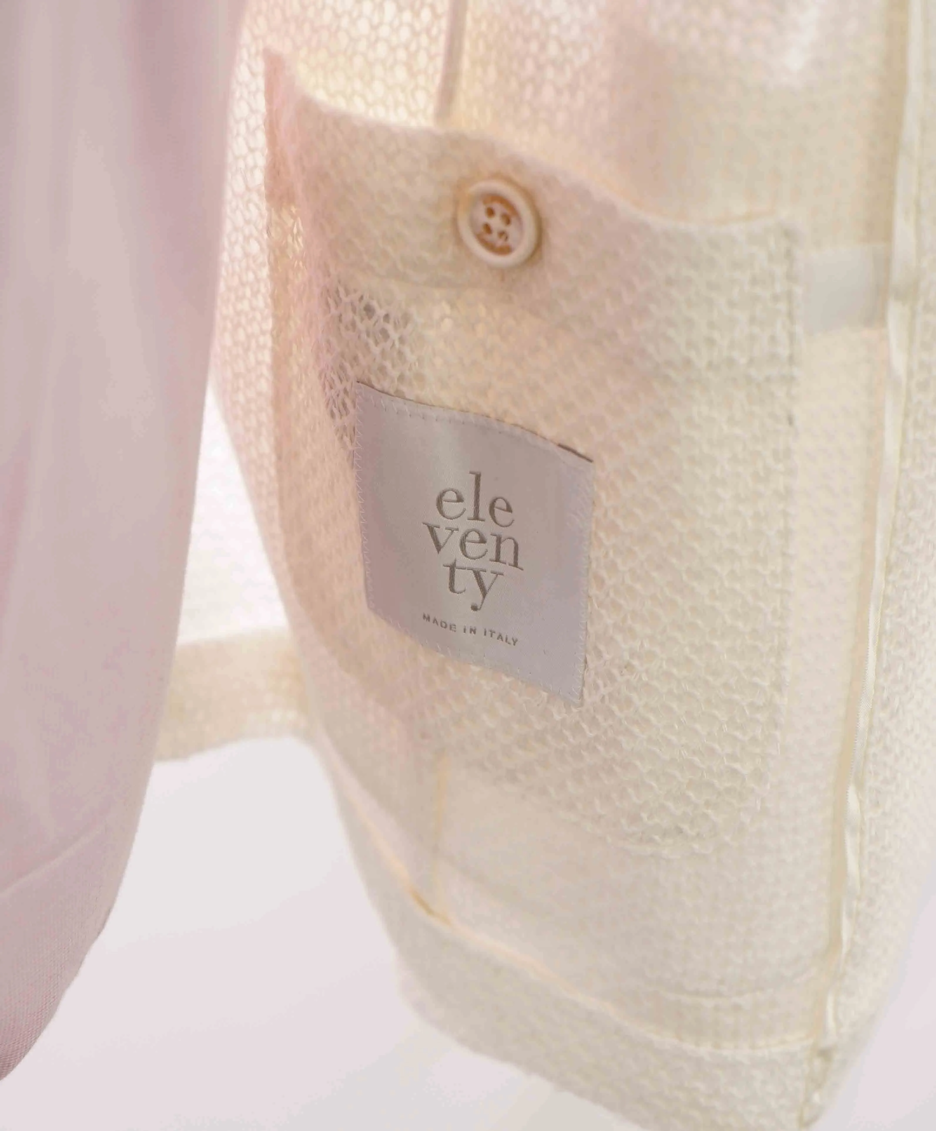$1,245 ELEVENTY - White Linen Wide Knit Jacket Blazer- 40 (50EU)