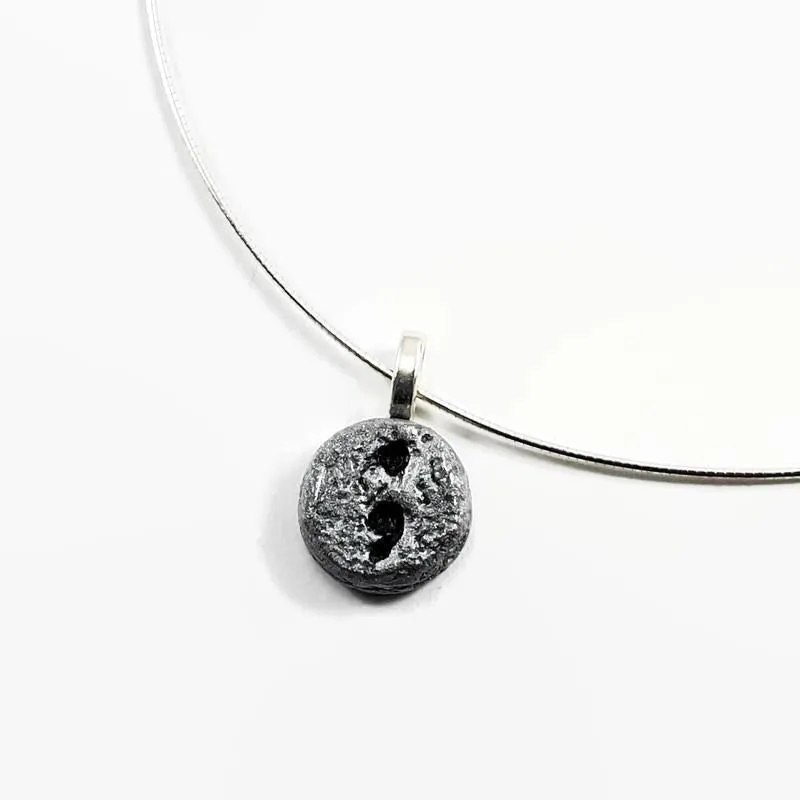 1/2" Small Round Rock Pendant - Semi-Colon