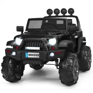 12V Kids Ride On Truck with Remote Control and Double Magnetic Door-Black - Colo