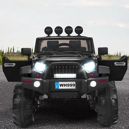 12V Kids Ride On Truck with Remote Control and Double Magnetic Door-Black - Colo