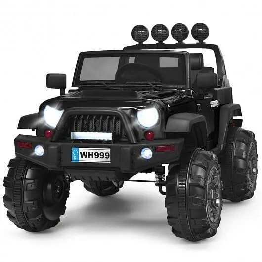 12V Kids Ride On Truck with Remote Control and Double Magnetic Door-Black - Colo