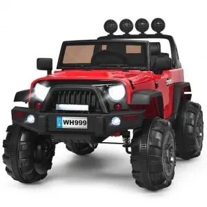 12V Kids Ride On Truck with Remote Control and Double Magnetic Door-Red - Color: