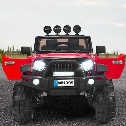 12V Kids Ride On Truck with Remote Control and Double Magnetic Door-Red - Color: