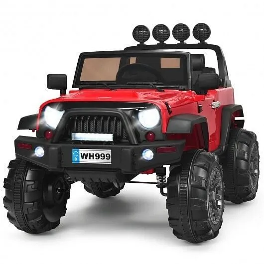 12V Kids Ride On Truck with Remote Control and Double Magnetic Door-Red - Color: