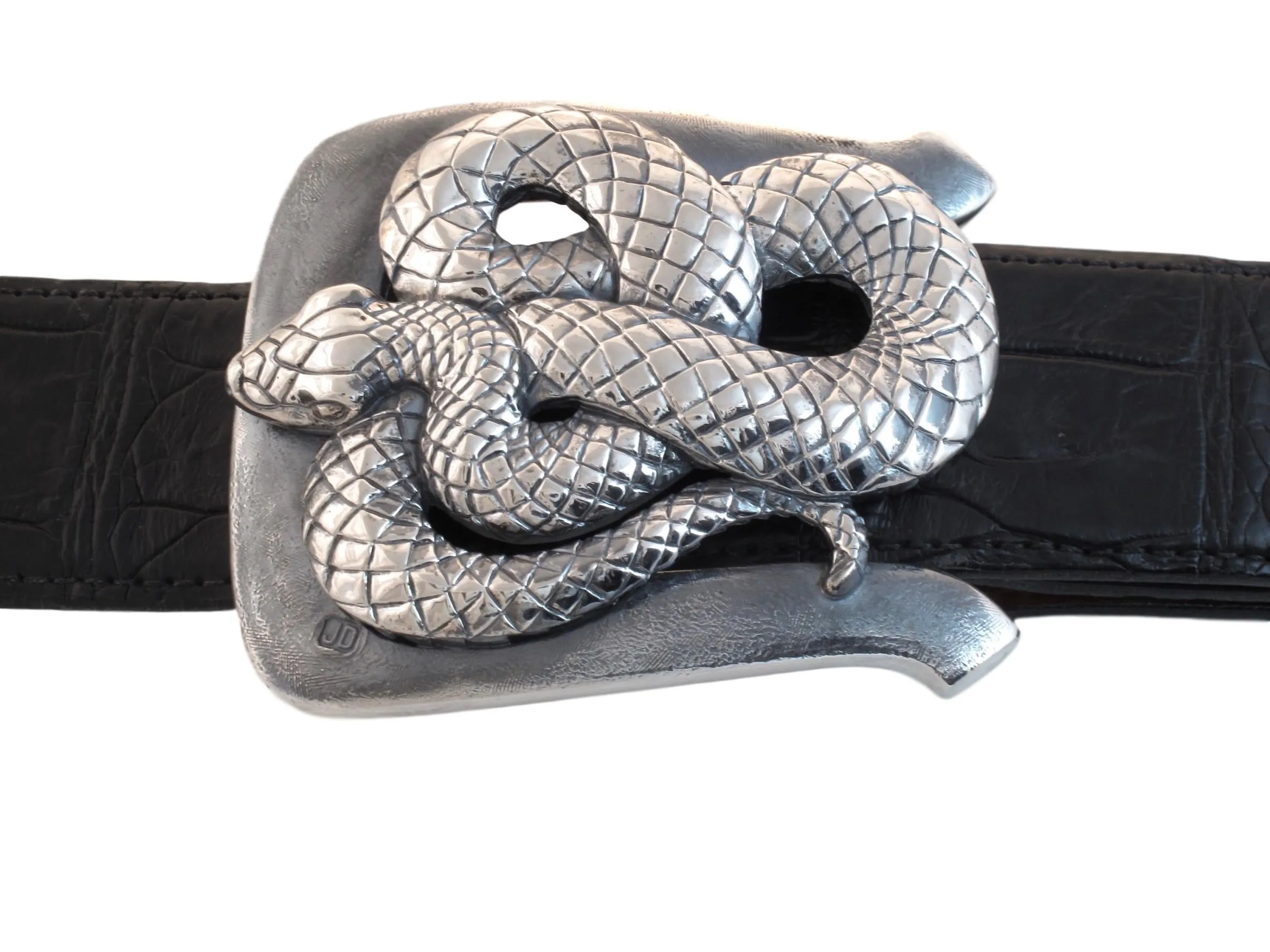 #1371 Sterling Coiled Snake Buckle, 1.5"