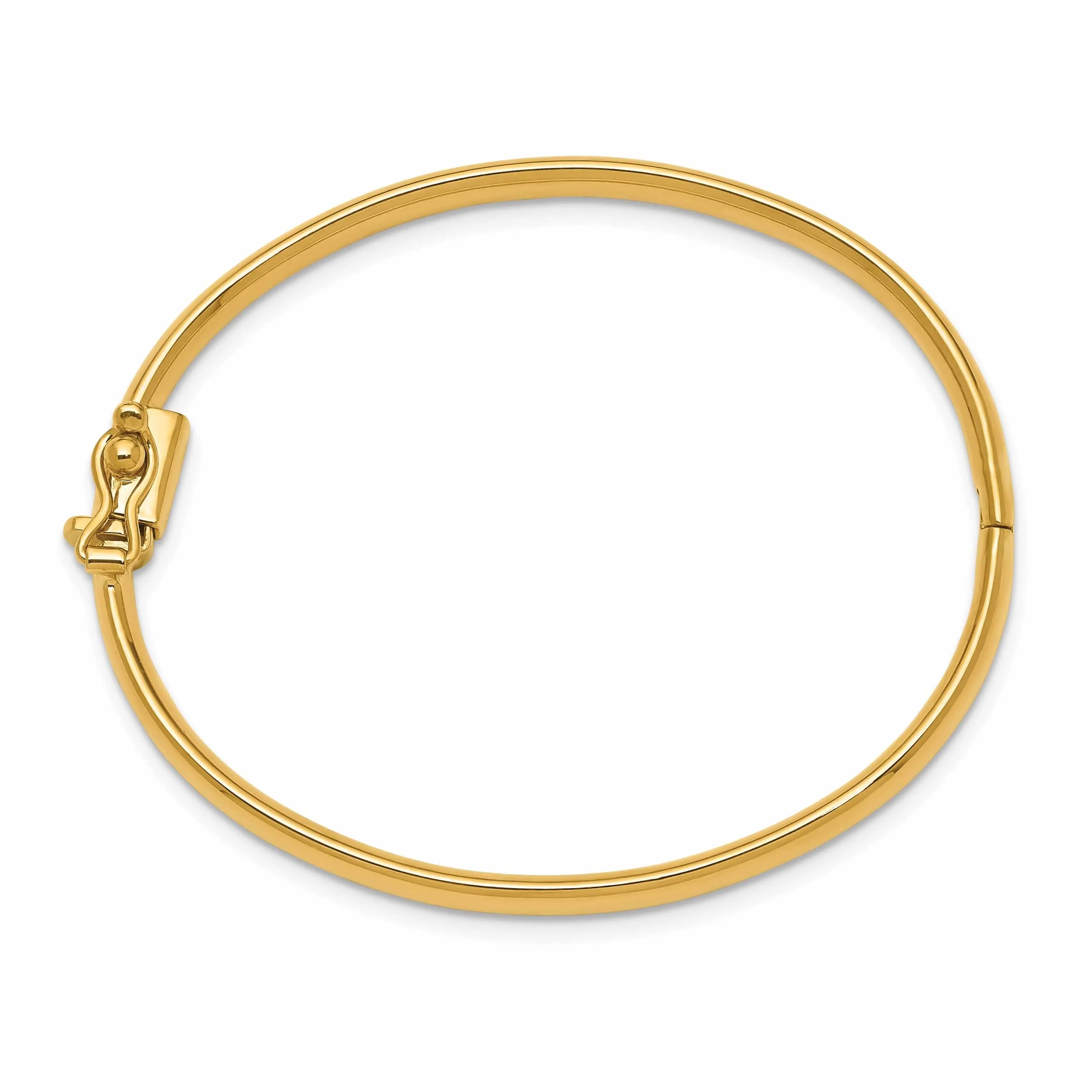 14k 3.75mm Hinged Safety Clasp Baby Bangle