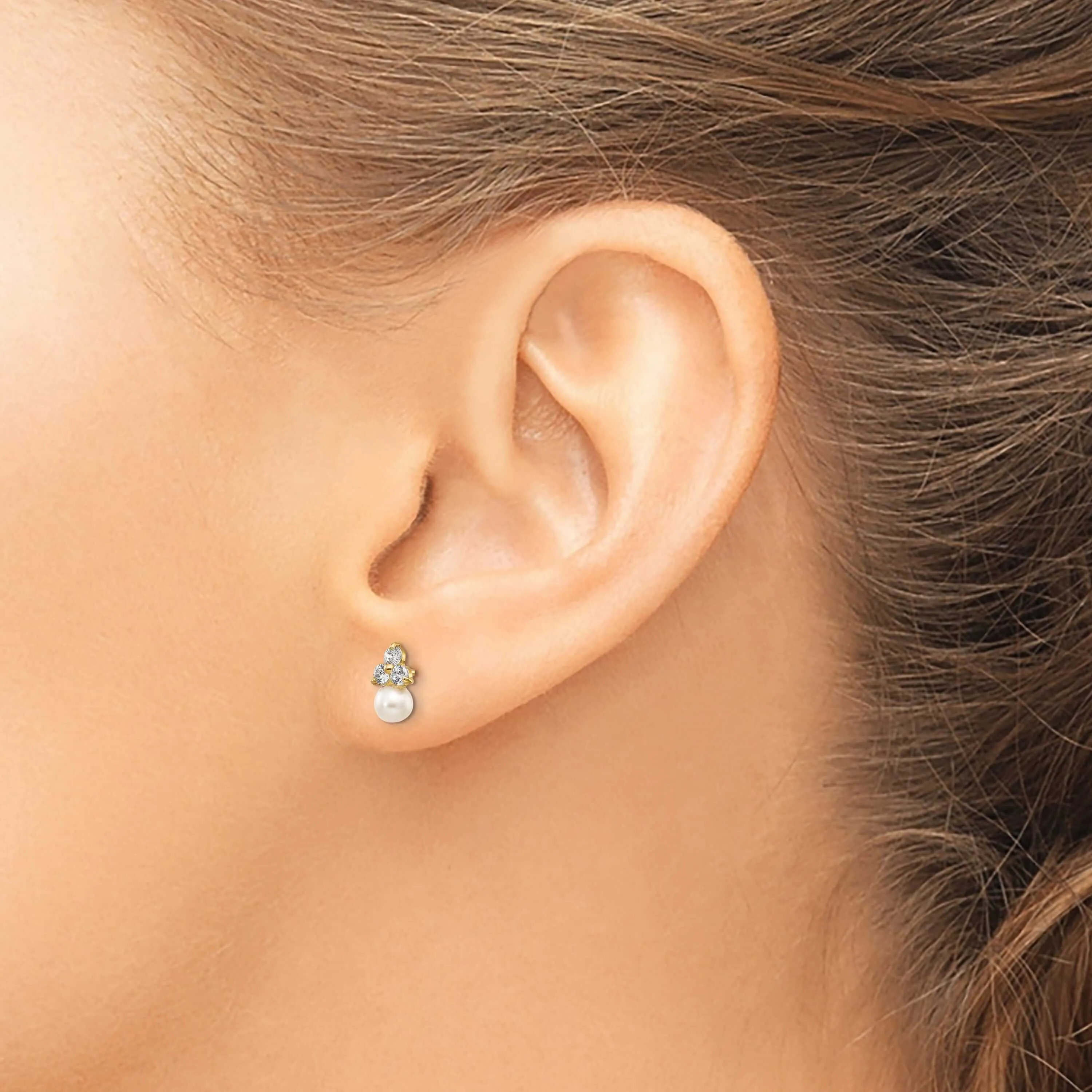 14k and Pearl Post Earrings