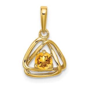 14k Citrine Triangle Pendant