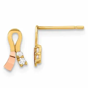 14k Madi K Yellow Rose Gold Ribbon Earrings