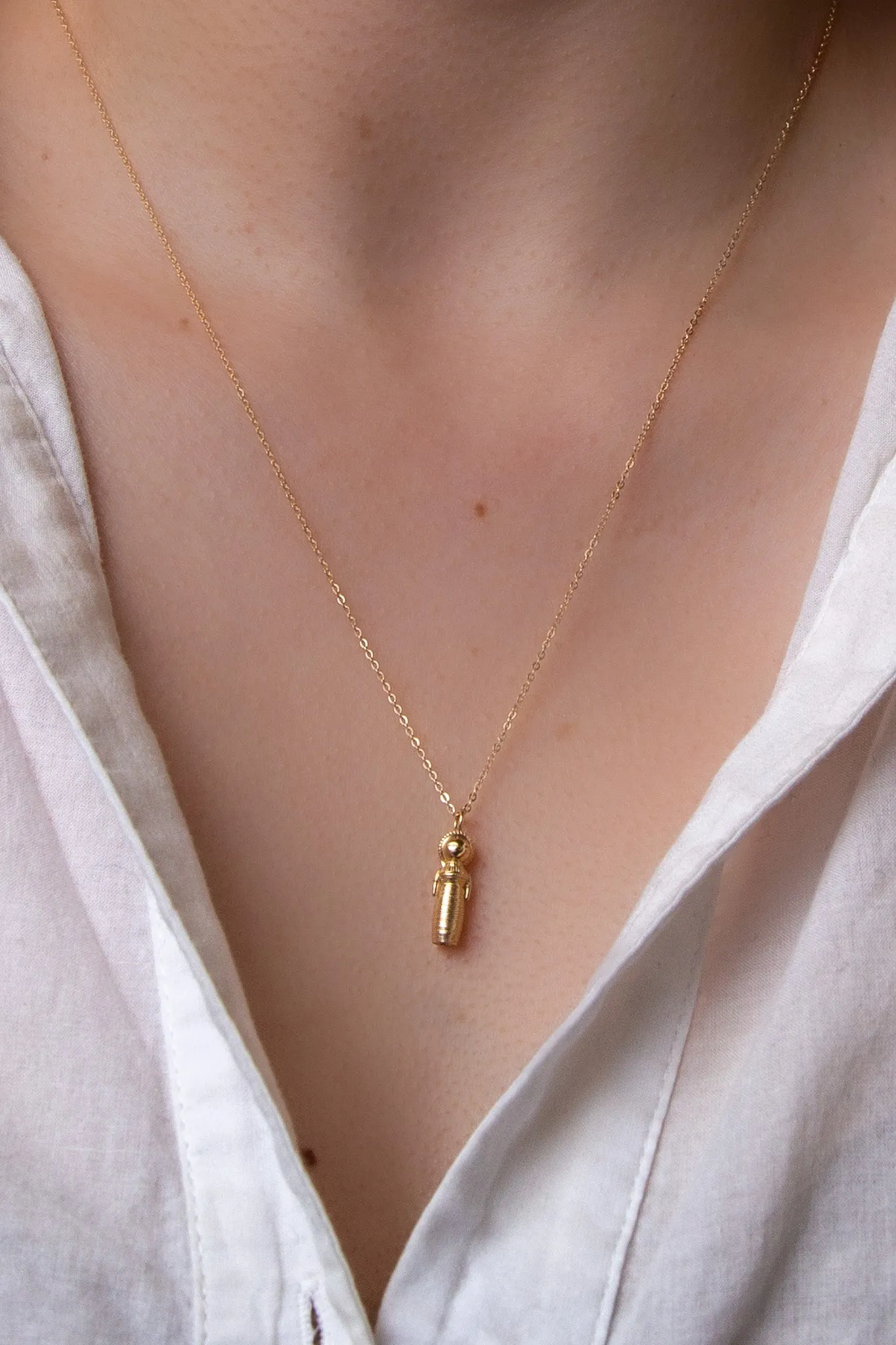 14K Quitapena Worry Doll Necklace