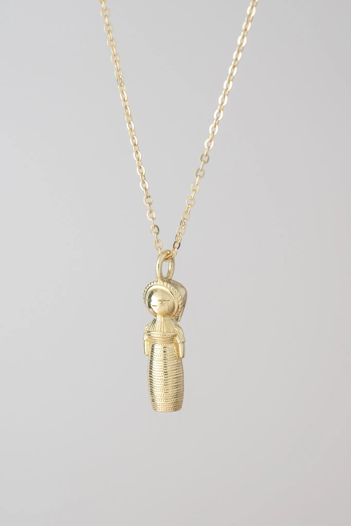 14K Quitapena Worry Doll Necklace
